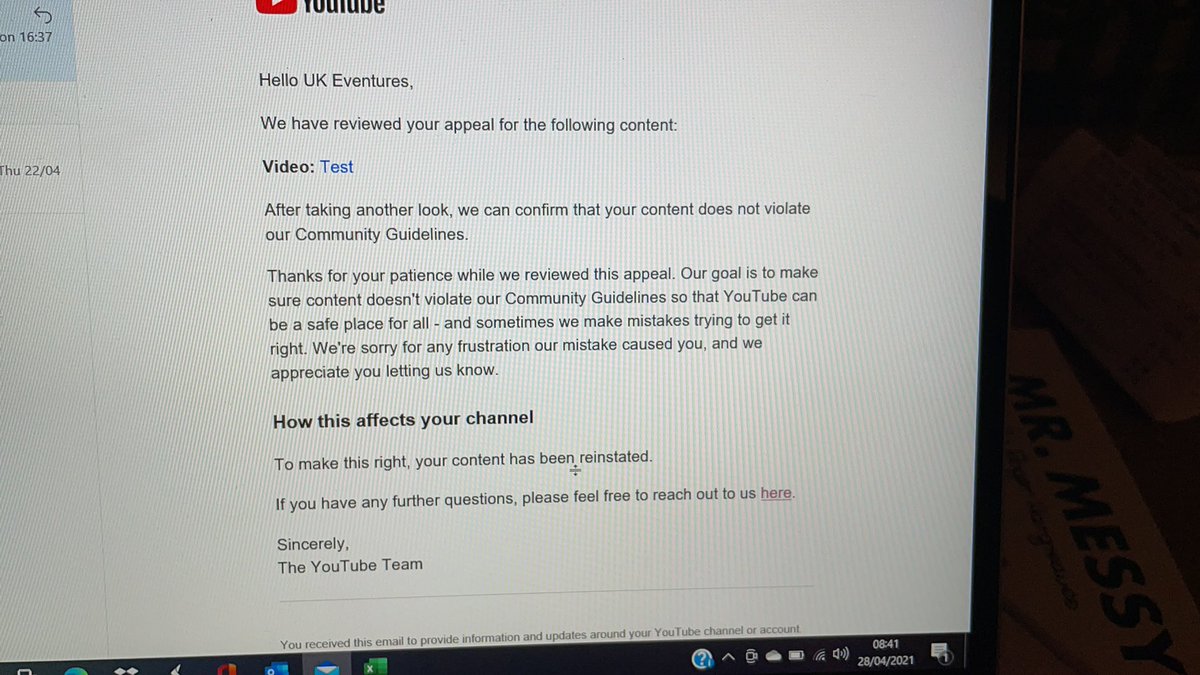 L_Payney's tweet photo. @TeamYouTube my video has been added again which I don’t need, but I still can’t live stream. I need to live stream for work again on Friday. PLEASE URGENTLY HELP! https://t.co/kVdK7lW1zZ