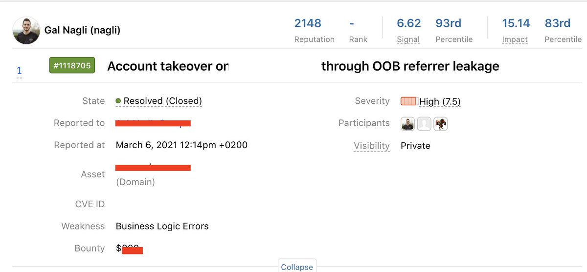 galnagli's tweet image. Ever find an endpoint which will let you control the contents inside stored &lt;img src&gt; tag?
As XSS probably won't be possible, you can insert your burp collaborator and look for any referral leakages on the page (via the URI)
Escalated it to 0 interaction ATO.
#bugbountytips
