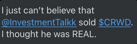 He’s right you know...  $CRWD  @InvestmentTalkk 