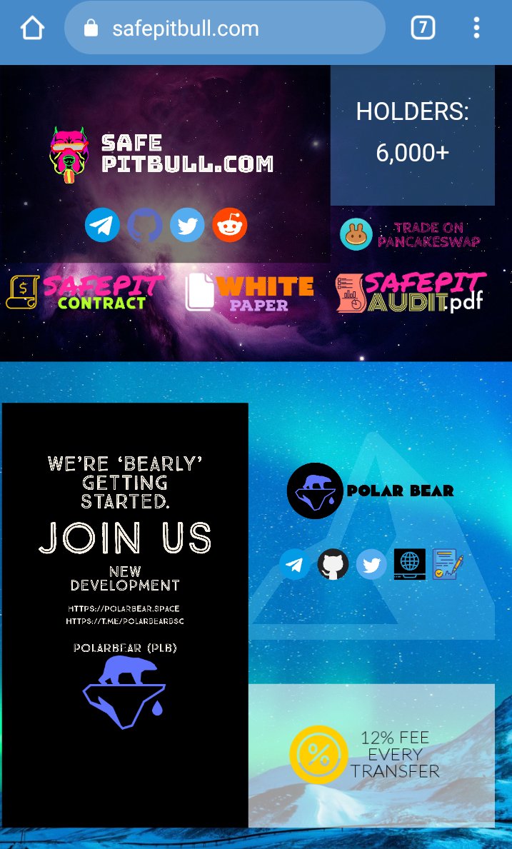 New Website for #Safepit 

#bsc #safepit #safepitbull #polarbear #polarbearbsc #plb #PancakeSwapV2