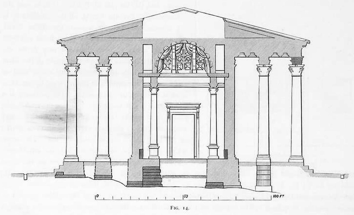 8/12 Despite being unfinished, several features of Cossutius’ redesign made the Olympieion a popular topic for ancient architects!The center of the building was intentionally left open to the sky & Vitruvius (3.18.8) uses it as the prime example of this hypaethral building type