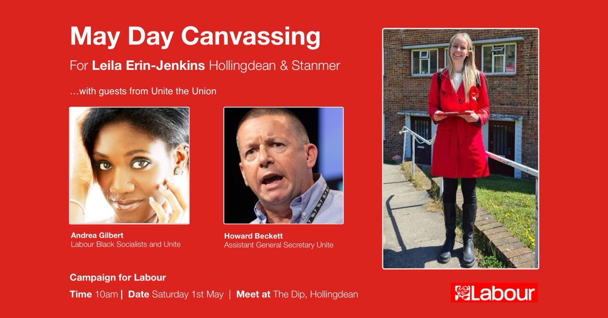 I’ll be out on Sat listening & talking to local residents with Howard Beckett and Andrea Gilbert ☀️😎 👉 Join us : Sat 1 May at 10.00am 👈 ❤️ All welcome, experienced or not : will be paired up with someone ❤️ #VoteLeila #VoteLeilaErinJenkins #VoteLabour #Hollingdean #Stanmer