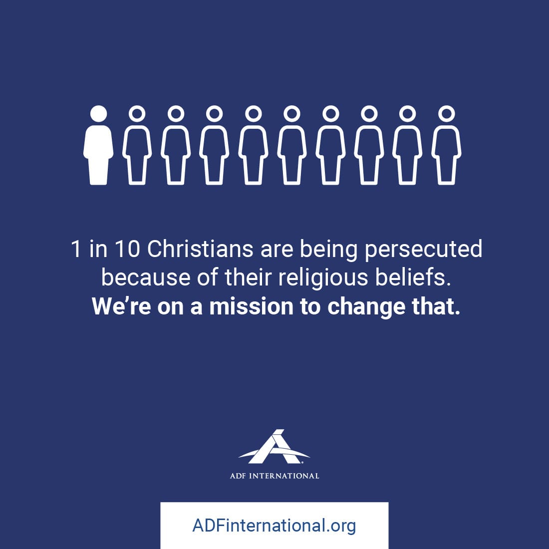 ADFIntl's tweet photo. 1 in 10 Christians are being persecuted because of their religious beliefs. We're on a mission to change that. We are committed to stopping persecution before it happens, through legal advocacy at national and international institutions. https://t.co/Kg559kLSDH https://t.co/8zMWDxZOpX