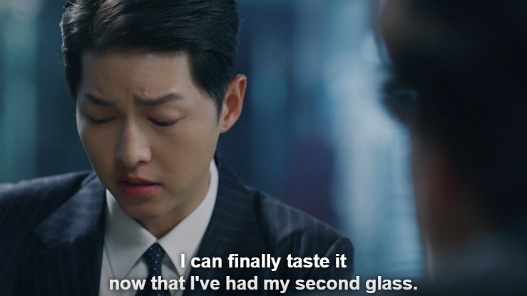 TWO DAYS TWO DRINKSthe connection of his consciousness with the makgeolli, a new beginning where his good part within him comes to light .it& #39;s his first time fraternizing with someone, first makgeolli  #Vincenzo