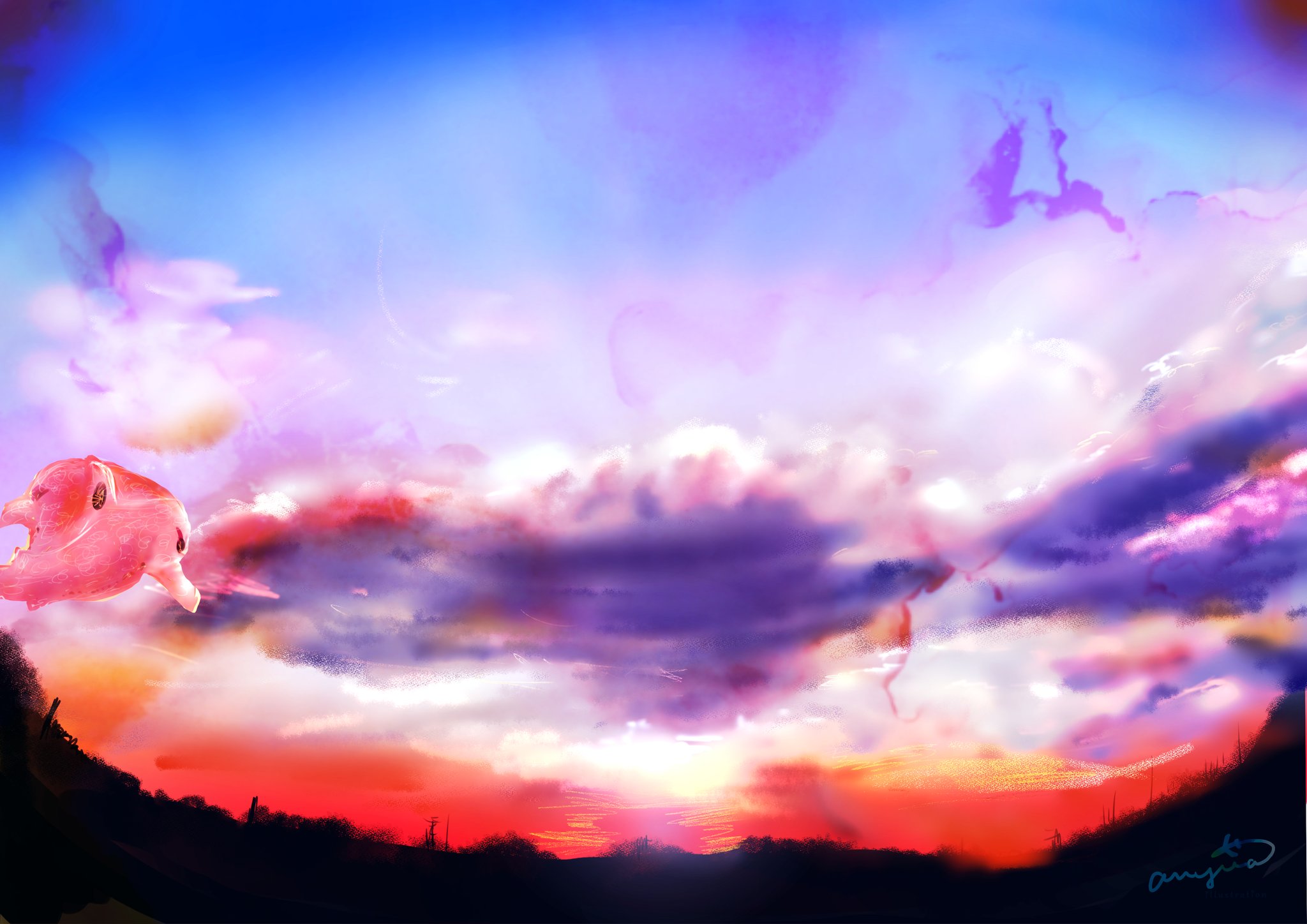 夕焼けイラスト Twitter Search Twitter