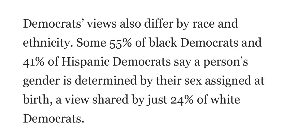 …so, IMO, if you want to represent the politics of brown people, sweet. Go all in. Let’s see your awkward tweets on banning trans kids in sports, tech elite.No? Then they’re just an abstract prop for your personal political agenda and you frankly suck.  https://www.google.com/amp/s/www.pewresearch.org/fact-tank/2017/11/08/transgender-issues-divide-republicans-and-democrats/%3famp=1