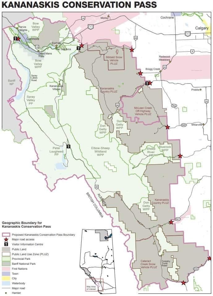 According to this map, we have to pay for all of the non-motorized areas in Kananaskis now but McLean Creek Off Highway Vehicle area (an area that often has massive bush parties, wrecked vehicles, destroyed land and garbage left in the wilderness), is free.