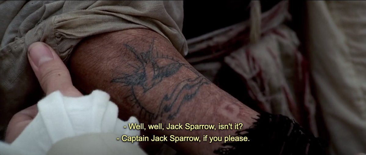 Jack Sparrow, like the majority of Brooklyn women, has been betrayed by a regrettable tattoo.