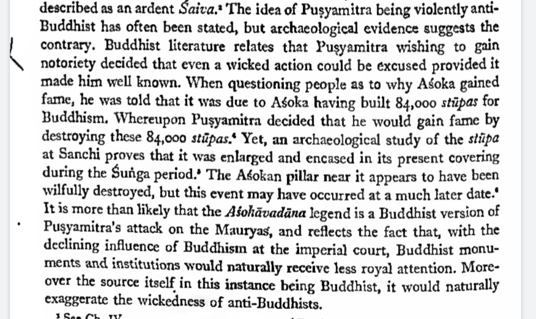 The claim of archeological evidence has been contradicted by none other than *drumroll* Romila Thapar. She has very explicitly made it clear that archeological evidence against Pushyamitra doesn't exist.(Asoka and the Decline of the Mauryas, pp 200)