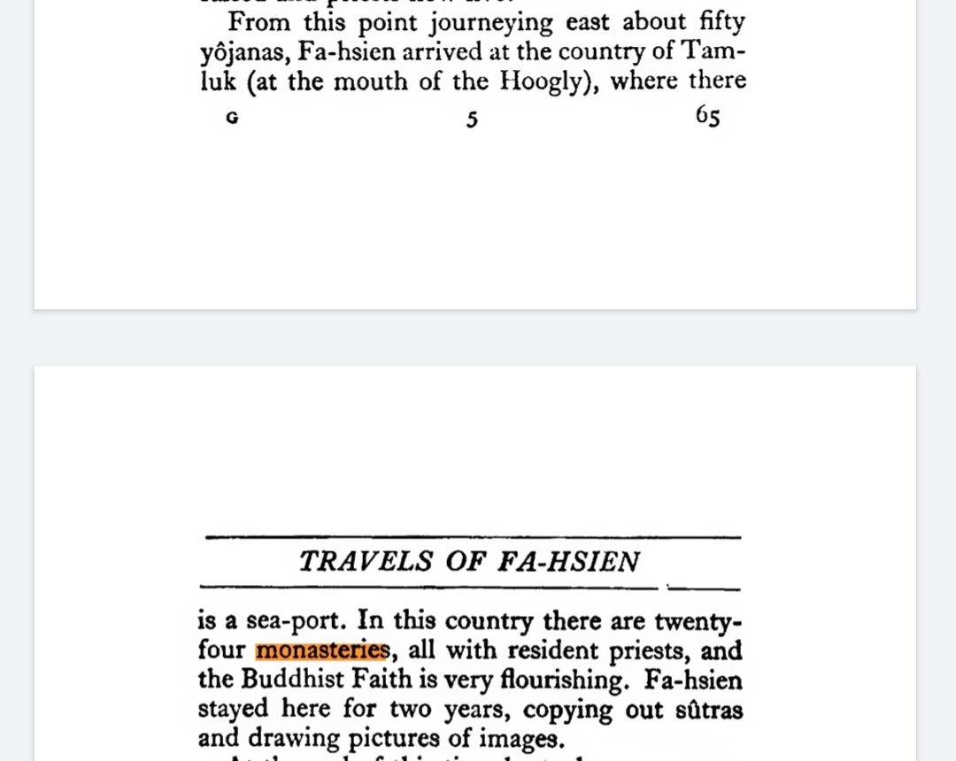  @jaiminism's next claim is somewhat vague. It's just "Fa Hien presented a dismal state". There is no exact detail given in the statement. If I assume it is India in general, we see that this was not the case at all.Source- Travels of Fa Hien by HA Giles