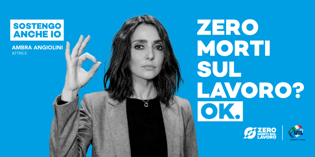 Ambra Angiolini sostiene la campagna della UIL.
#ZeroMortiSulLavoro, per sempre.
Lo fa perché è una battaglia di civiltà che riguarda tutti, nessuno escluso.