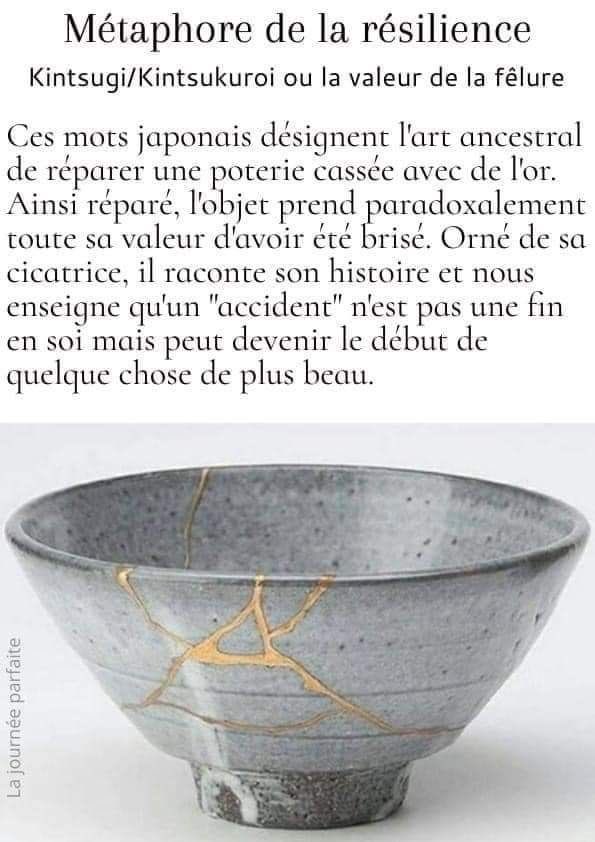 isafil's tweet photo. Échouer.
Réparer.
Progresser.

C’est donner de la valeur. 

Cette démarche est rendue intelligible par une très belle métaphore que nos élèves n’oublieront pas ❤️ 

#Kintsugi #kintsukuroi https://t.co/216PfZe4Fa