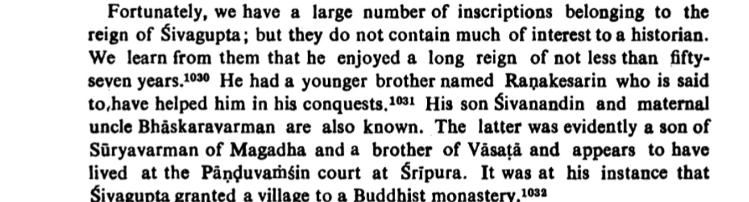 The example of Mahashivagupta Balarjuna is also very vague. There is no example as to what was appropriated. Yet, we do know that that Shivagupta donated to Buddhist institutions of that areat