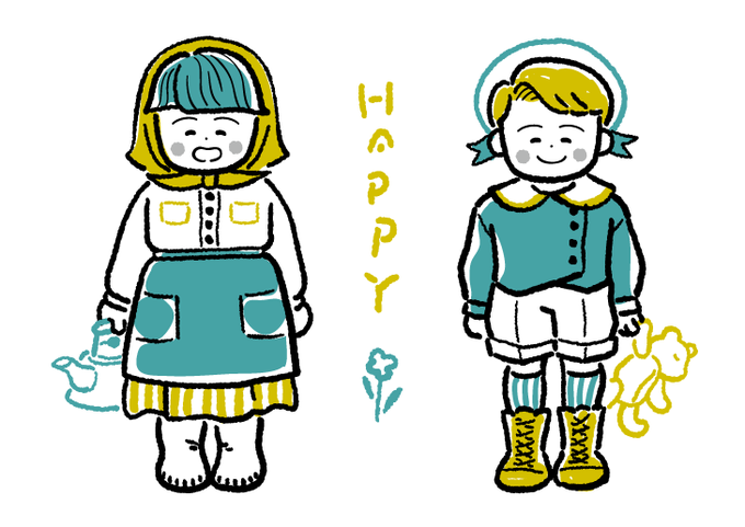 GIRL&amp;BOY💐

#AdobeIllustrator #イラスト #adobe #illustrator #ベジェ #ベクターイラスト 