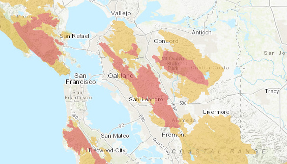 While tiny in size, the East Bay Hills are one of the biggest wildfire hazards in the state since it's right next to the city. There's no way the state can afford to buy out all the homes and businesses at risk. 2/  https://ia.cpuc.ca.gov/firemap/ 