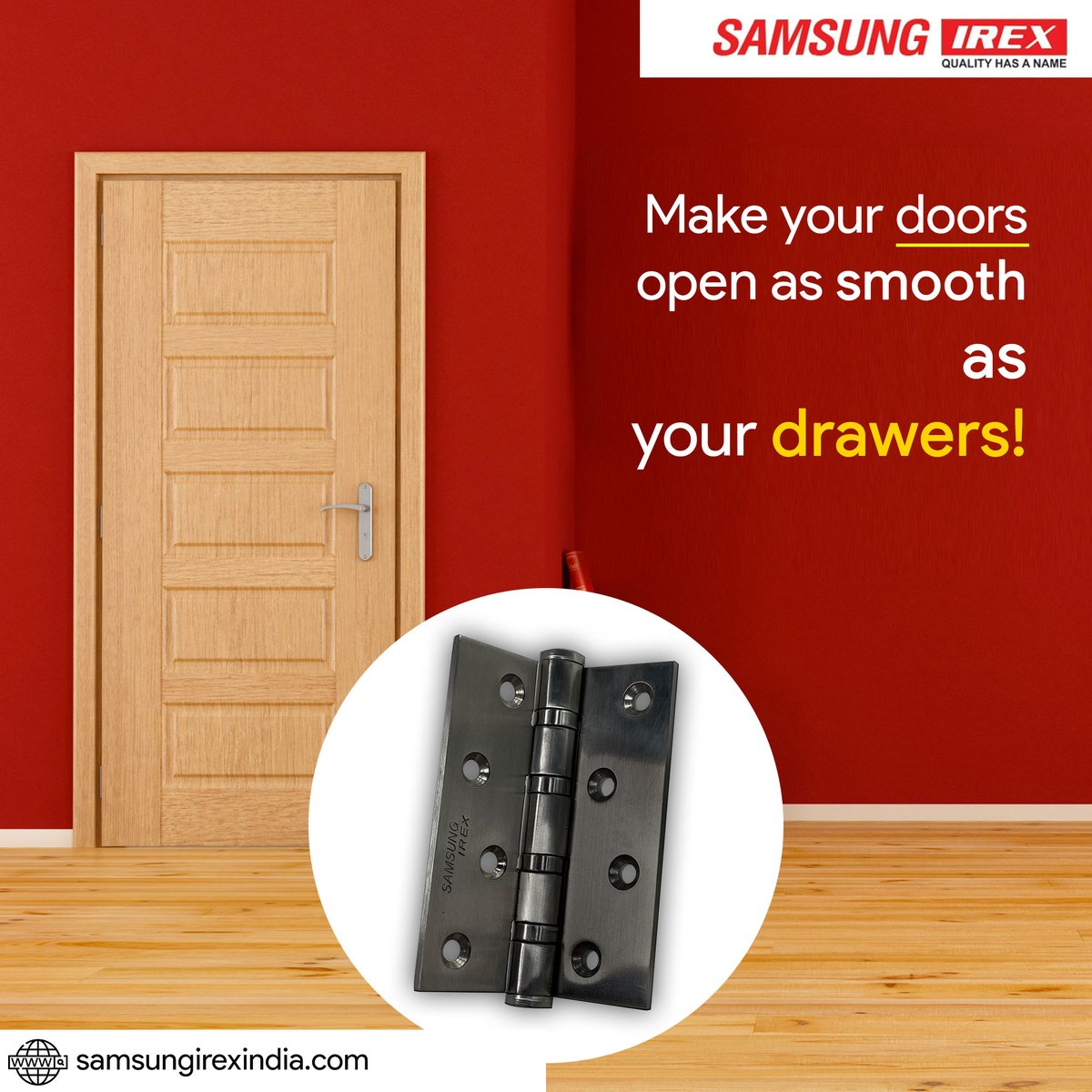 SamsungIrex's tweet photo. Make your doors open as smooth as your drawers!

#SamsungIrexIndia #irexproducts #modular #interiordesign #korean #doors #Drawers https://t.co/bmu3GzCim3