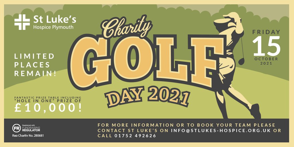 St Luke's Hospice Plymouth (@stlukesplymouth) on Twitter photo Enjoy a round of #golf in aid of St Luke’s at <a href="/BoringdonParkGC/">Boringdon Park</a>!
This year we’re planning our biggest golf day yet, with a hole in one prize of £10,000, delicious food and much more - and it's selling out fast!
bit.ly/2RTQ3Fi
Kindly sponsored by <a href="/HMWCCA/">H M Williams</a>. Enjoy a round of #golf in aid of St Luke’s at <a href="/BoringdonParkGC/">Boringdon Park</a>!
This year we’re planning our biggest golf day yet, with a hole in one prize of £10,000, delicious food and much more - and it's selling out fast!
bit.ly/2RTQ3Fi
Kindly sponsored by <a href="/HMWCCA/">H M Williams</a>.