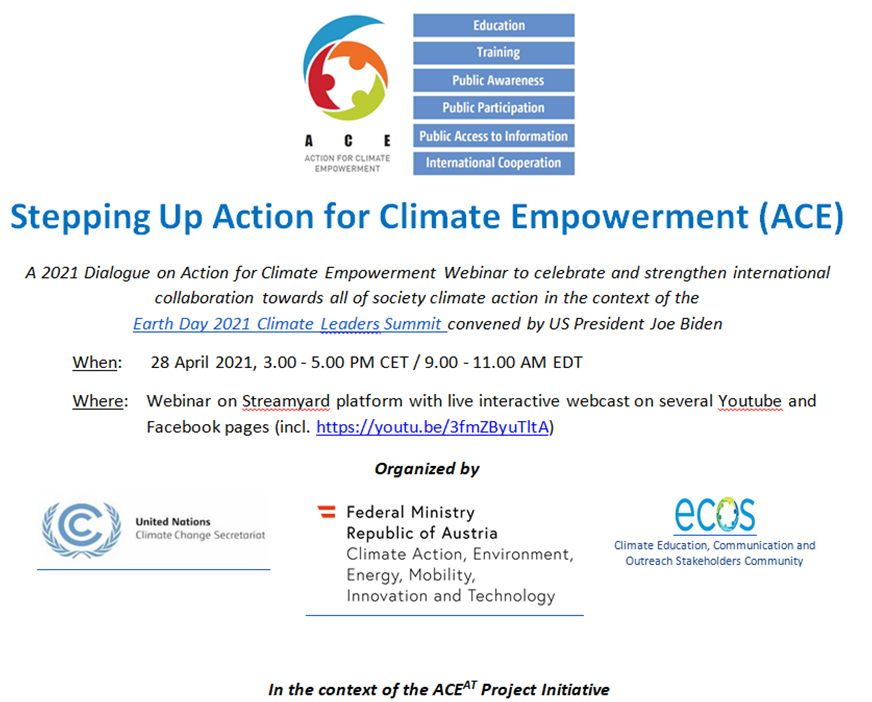 ICLEI_advocacy's tweet photo. TODAY -15:00 CEST proving #EarthDayEveryDay #ActionforClimateEmpowerment w/ @glocha_mp @Nick_Nuttall @MarieClaireGraf @HeetaLakhani @TimothyDamon @Robertaianna &amp; others hosted by @bmk_infothek @UNFCCC @talieh_wm @ClimateECOS https://t.co/Daxu4zjlil https://t.co/fvwLZEck3U