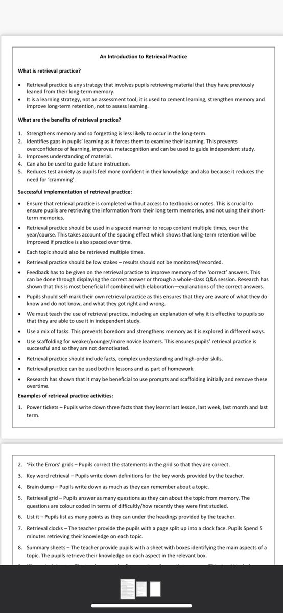 PearceMrs's tweet image. Developing a set of ‘An Introduction to...’ guides. 1/2 page summaries of important aspects of T&L, aiming to provide a basic overview/starting point, including:
✅ Cognitive load theory 
✅ Cognitive science 
✅ Learning myths 
✅ Retrieval practice 
Happy to share if useful