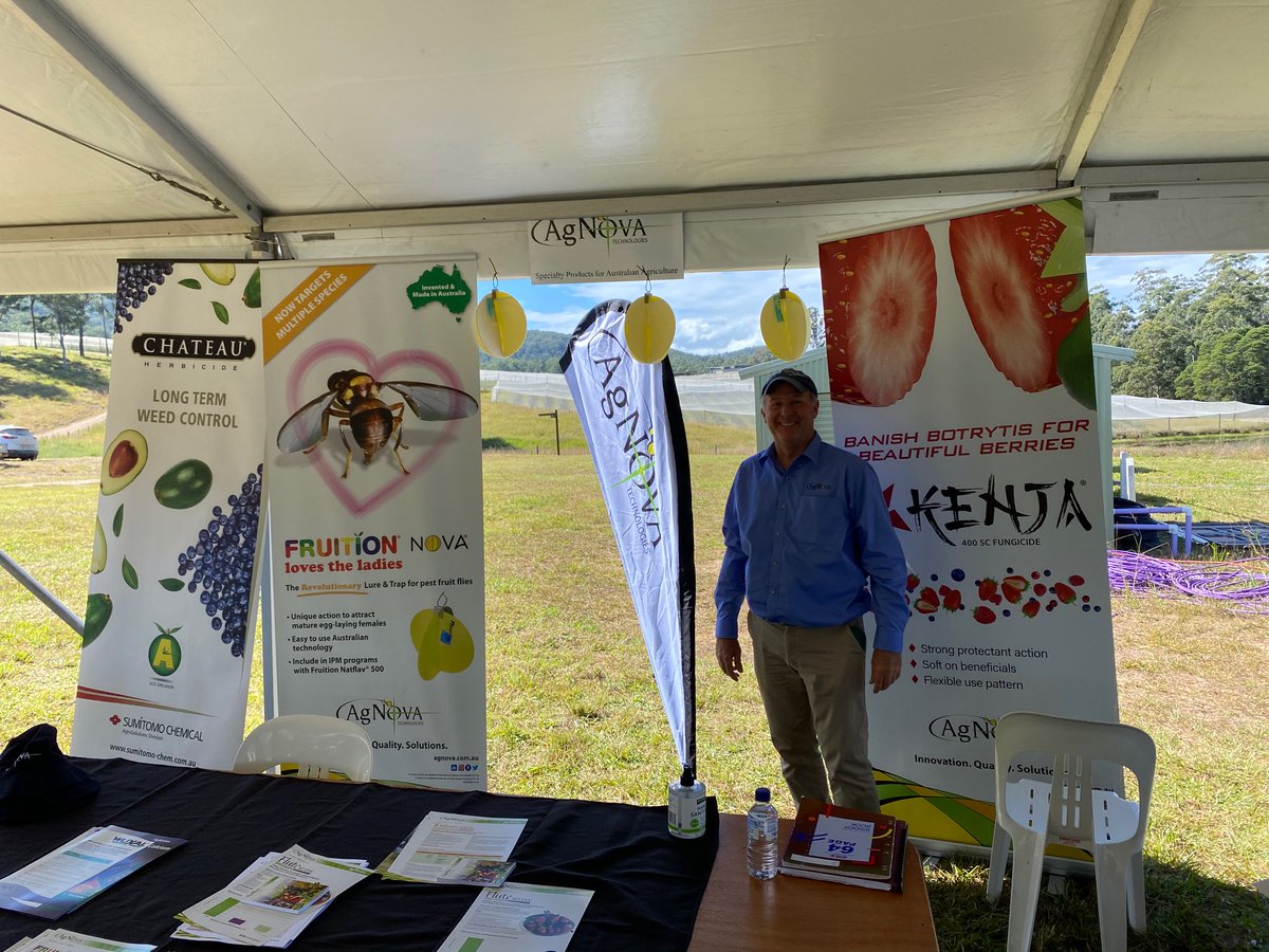 Scott Sheppard of AgNova Technologies attending the Berry Plant Protection Fair @ Bucca in NSW. 

Thanks to Berries Australia &amp; @nswdpi  for running this event!