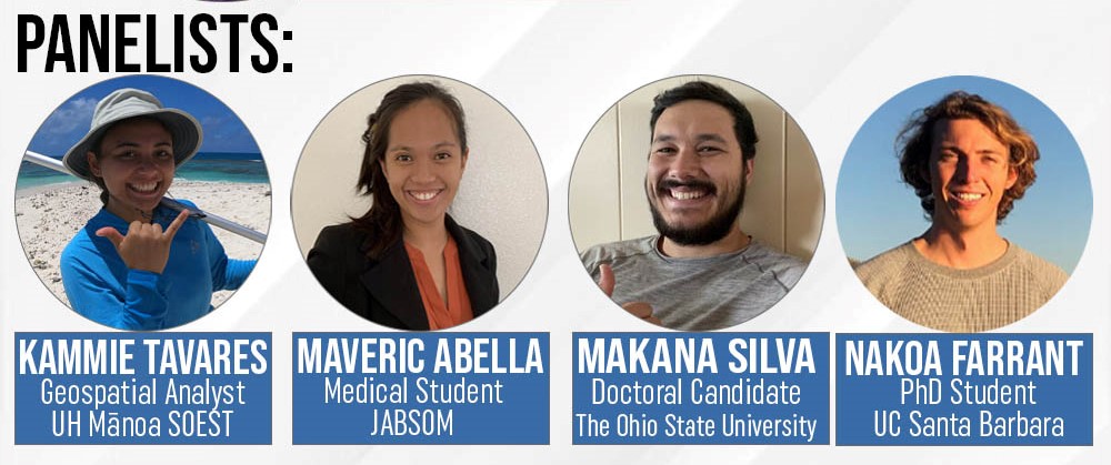honuascholars's tweet photo. Our May 5th STEMinar panelists include: a Geospatial Researcher, an Environmental Science PhD Candidate, an Astrophysics PhD Candidate, and a Medical Student! Learn more here! https://t.co/OfnlSpBQVk
Event sign up link in bio!
#stempanel #honuascholars #hawaiiansinstem https://t.co/0bG4xEcwcT