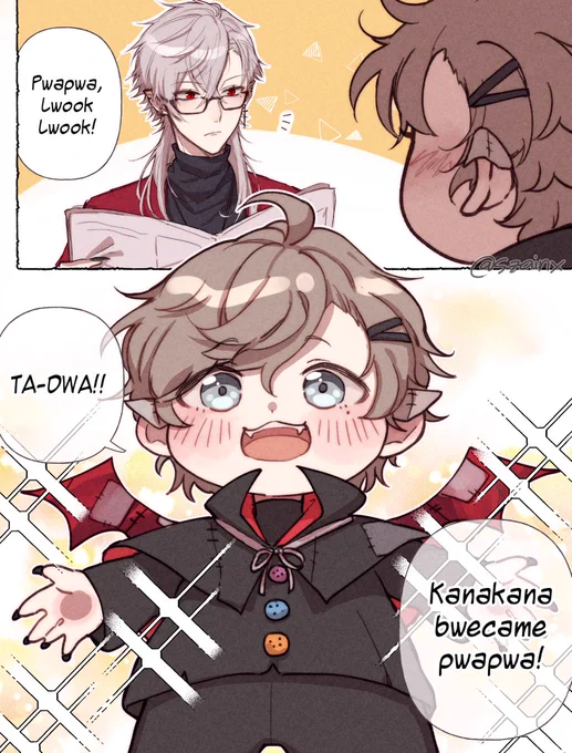 A time where baby kanae prepares his halloween costume👶🎃🧛‍♂️
#かな絵 #KuzuArt #くろのあとりえ 
