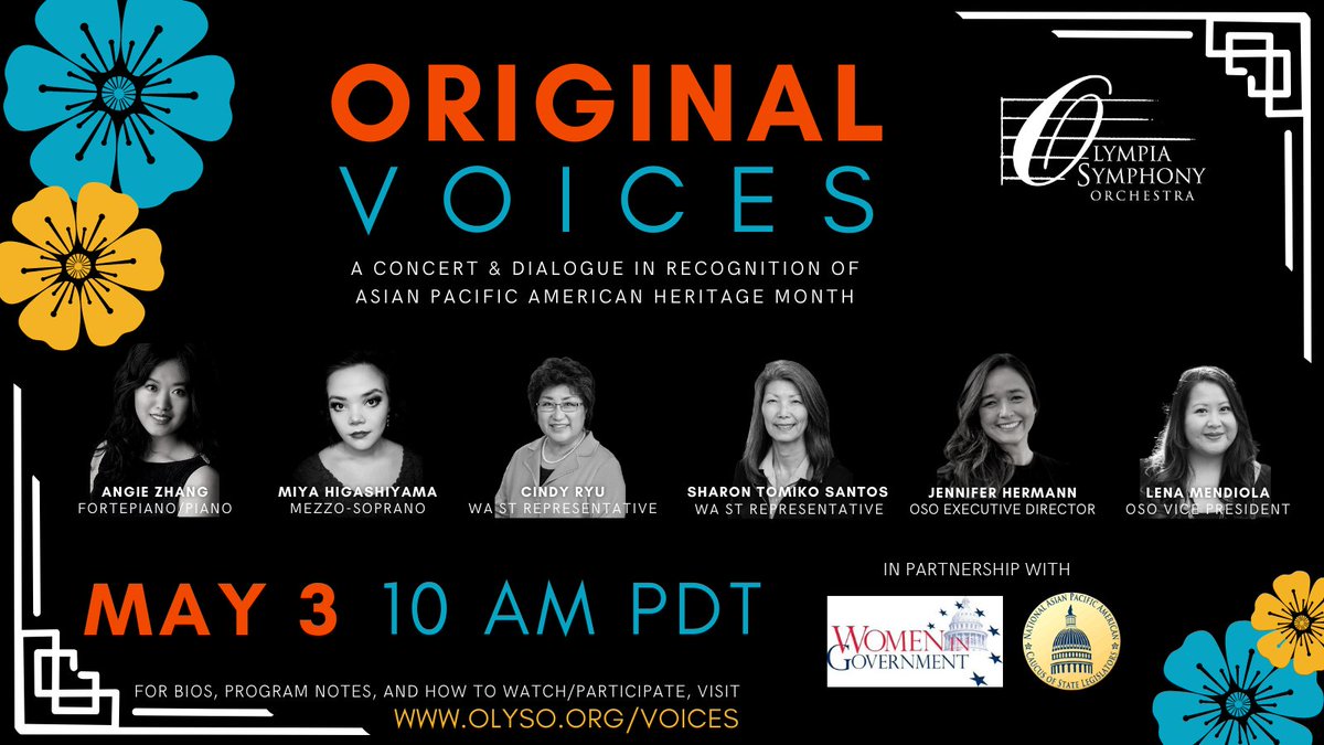 This event brings together performing artists, government officials, and community leaders - seeking ways to combat bias and violence towards Asian and Pacific Island Americans while celebrating those working diligently towards racial equity.

Visit olympiasymphony.org/voices