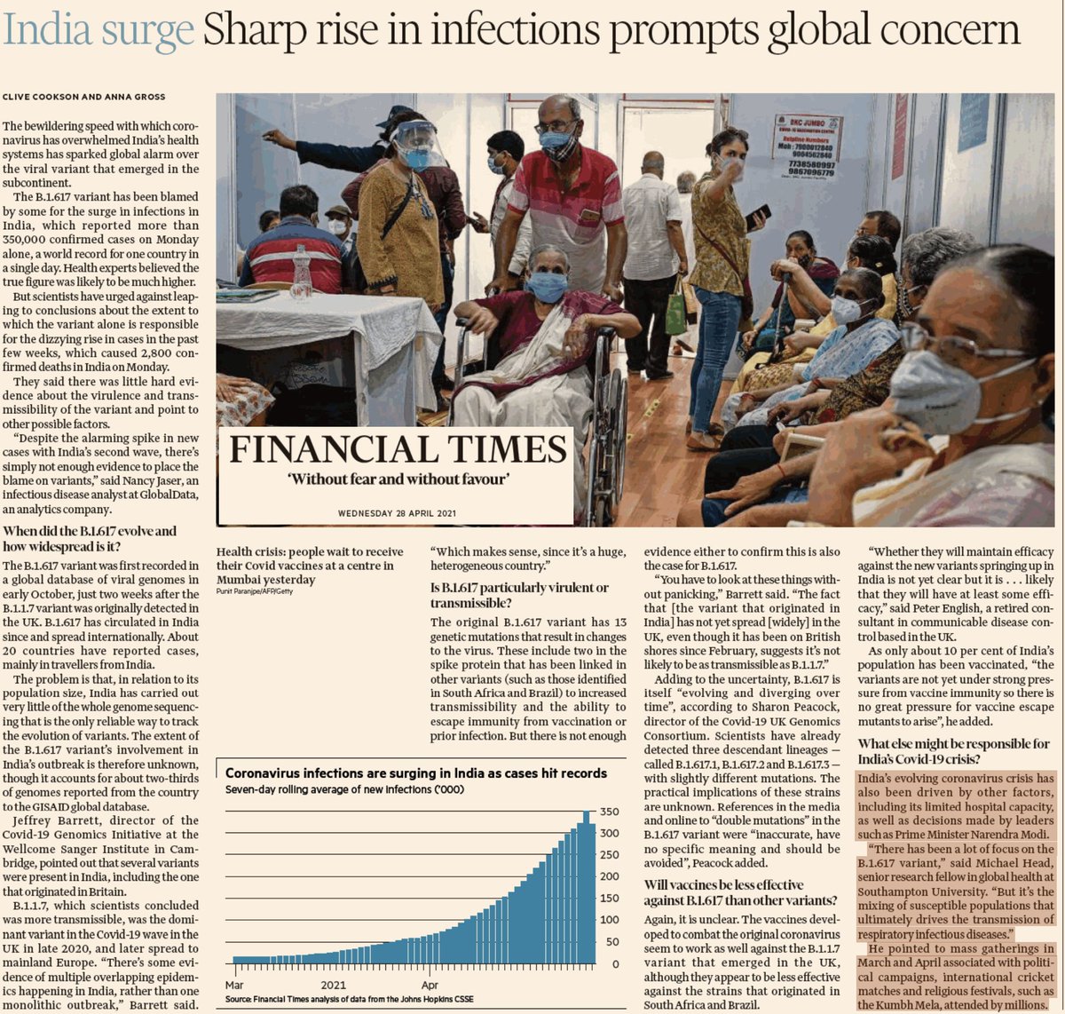 "India’s evolving coronavirus crisis has also been driven by other factors, including its low vaccination rate and limited hospital capacity, as well as decisions made by leaders such as Narendra Modi, and the tolerance of large political and religious gatherings"