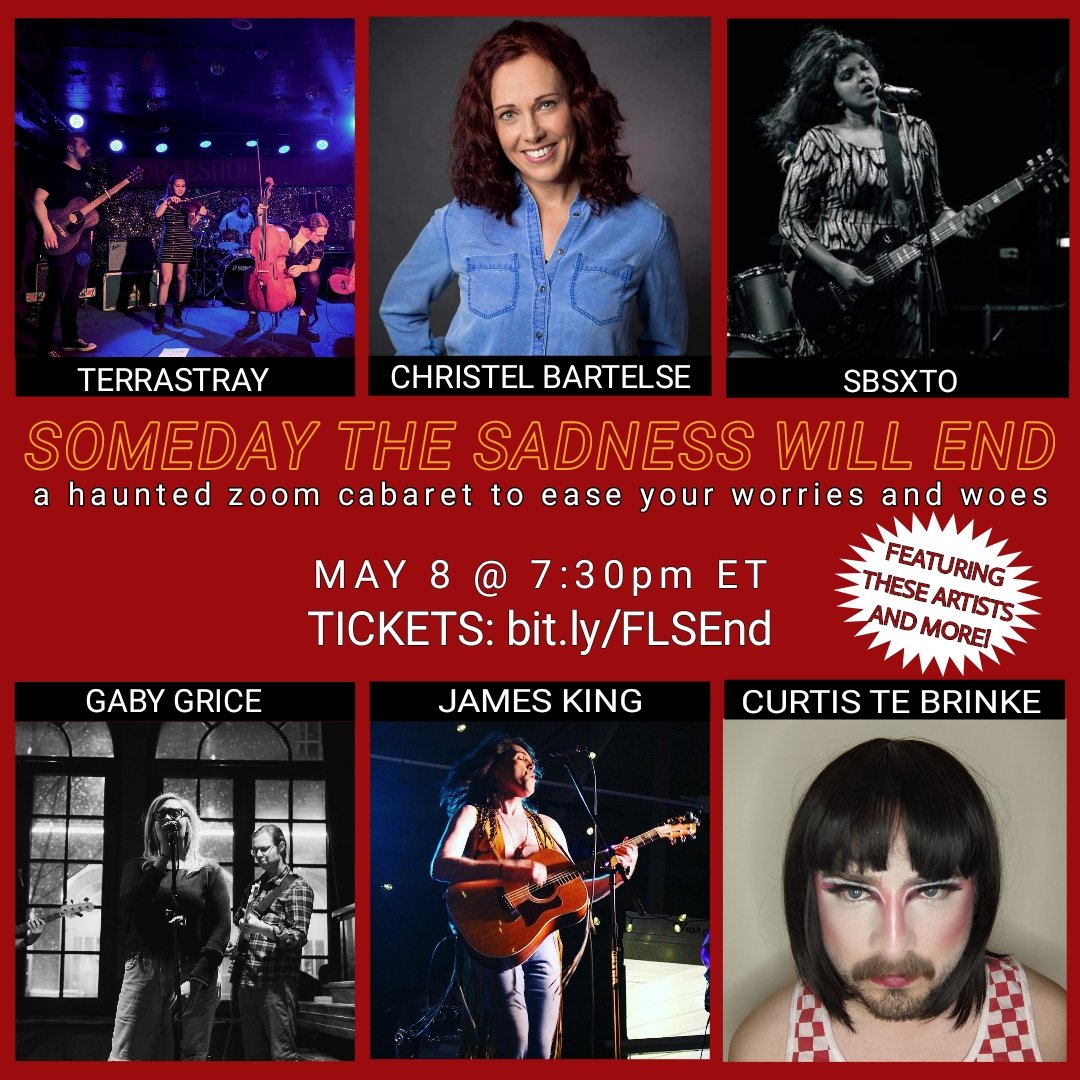 SOMEDAY THE SADNESS WILL END⁣
Saturday, May 8 at 7:30pm ET/ 4:30pm PT⁣ (doors open at 6:30pm ET/ 3:30pm PT) on facebook.com/fringelivestre…
-----------------------
TICKETS: bit.ly/FLSEnd