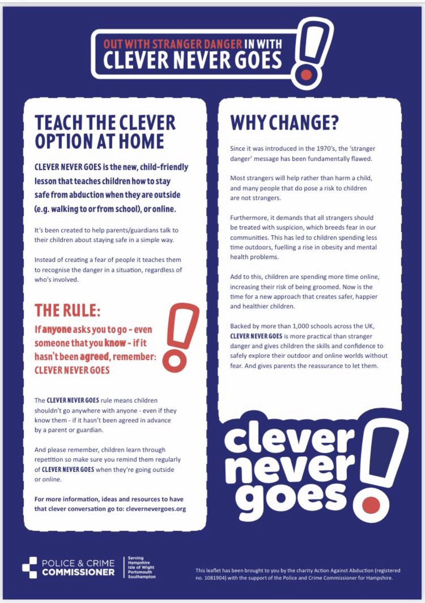Does your child want to start walking home from school on their own? Forget ‘stranger danger’ make sure they know #clevernevergoes