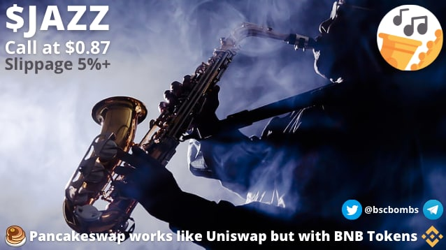 JazzDefi's tweet photo. We just got featured in @bscbombs 🎷🔥
So bullish in $JAZZ 🥳

STAKE $JAZZ earn $CAKE and other $RFI like tokens 

#BSC #DeFi #binancesmartchain #defi #bsc #yieldfarming #bnb #CAKE #BAKE #JAZZ https://t.co/S2GzrBshJA
