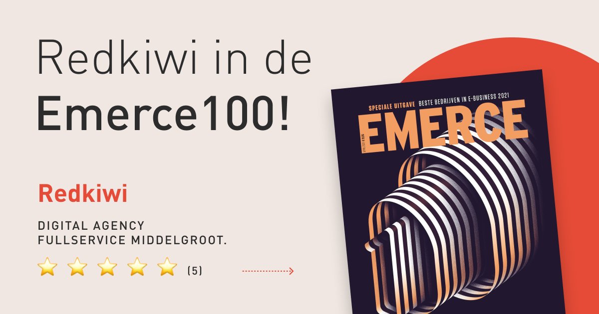 De 16e editie alweer van de <a href="/Emerce/">EMERCE</a> 100; beste bedrijven in de e-business. We zijn super blij want ook dit jaar mogen wij weer vijf sterren noteren in de categorie 'Digital agency fullservice middelgroot'. 

#digitalmarketing #ecommerce #webapplicatie #klantportalen #fullservice