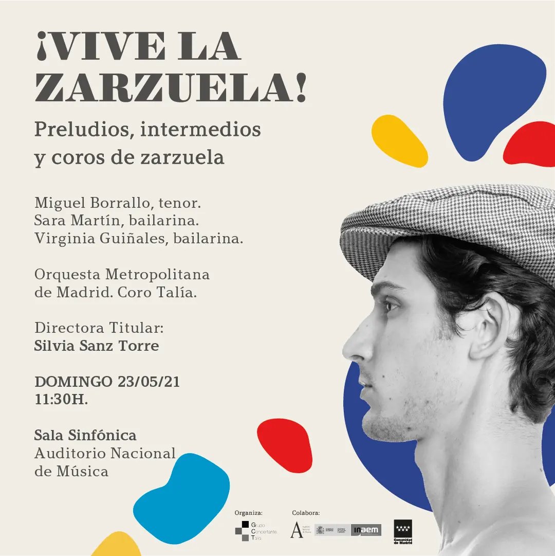 salabuscarla's tweet photo. Pues ¡Vente, vente, vente!🙏 @ALevySoler ZARZUELA con orquesta y coro @GrupoTalia con directora 🙅‍♀️ @silviasanztorre y bailarina💃 @SaraMartinFlame y... concejala! 👱‍♀️🥰 🙏 Auditorio Nacional Domingo 23 de Mayo 11:30 (tras tus  sugerencias culturales😉) #CulturaSegura https://t.co/8xXd75yGxo