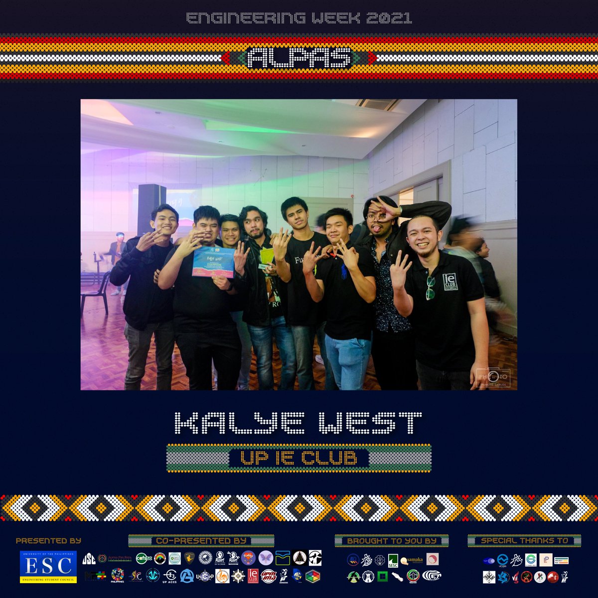 UP_ESC's tweet photo. KALYE WEST mula sa
@UP_IEClub
#EW2021
#EnggWeekAlpas
#FreeChadBooc
#FreeLumad26
#StandWithBakwitSchool
#DefendAcademicFreedom
#DevelopmentForAll https://t.co/uvcXJkBHFK