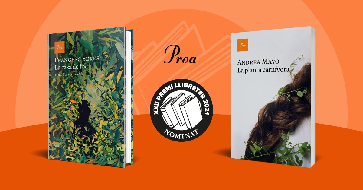 Estem molt contents de veure que dos dels nostres autors estan nominats per al XXII <a href="/PremiLlibreter/">Premi Llibreter</a> de Literatura Catalana. 👏
 
🥳Enhorabona <a href="/FrancescSeres/">Francesc Serés</a> per #LaCasaDeFoc i @FlaviaCompany per #LaPlantaCarnívora.