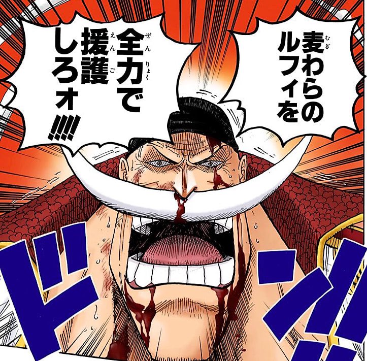 白ひげ海賊団 Edward Newgate Back Up Luffy The Strawhat With Everything You Ve Got 麦わらのルフィを全力で援護しろォ Edwardnewgate エドワード ニューゲート 白ひげ 白ひげ海賊団船長 白ひげ海賊団 ニューゲート