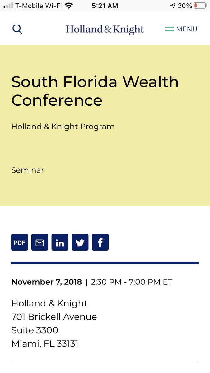 Another interesting tie between Bessemer and Holland & knight is that Bessemer employees spoke at one of H&K’s 2018 South Florida wealth conference. Not saying this means close ties, but definitely worth some more digging