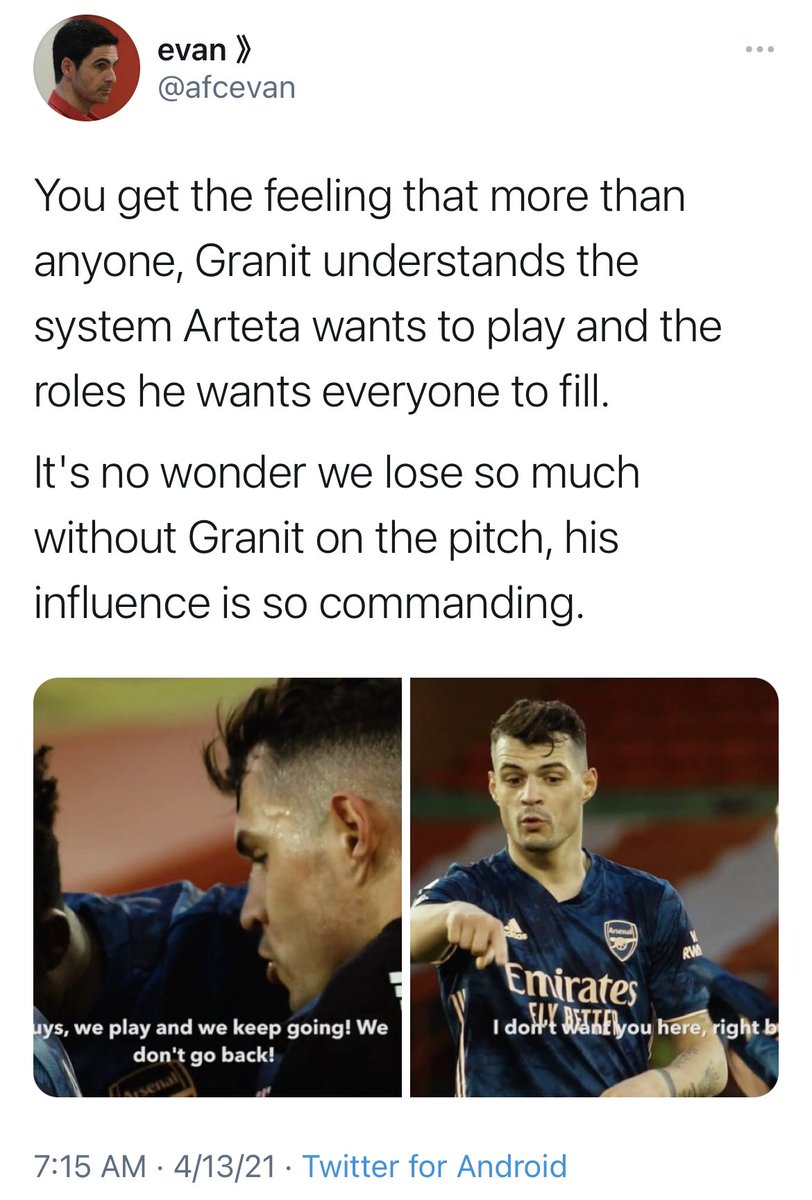 Bellerin, Xhaka, Holding are the three of the biggest liabilities from the backend of Wenger’s tenure that Mikel kept.“Mikel is getting rid of deadwood” but apparently Xhaka and Bellerin should be made captains and should have 4 more years at the club.“Long-term rebuild”