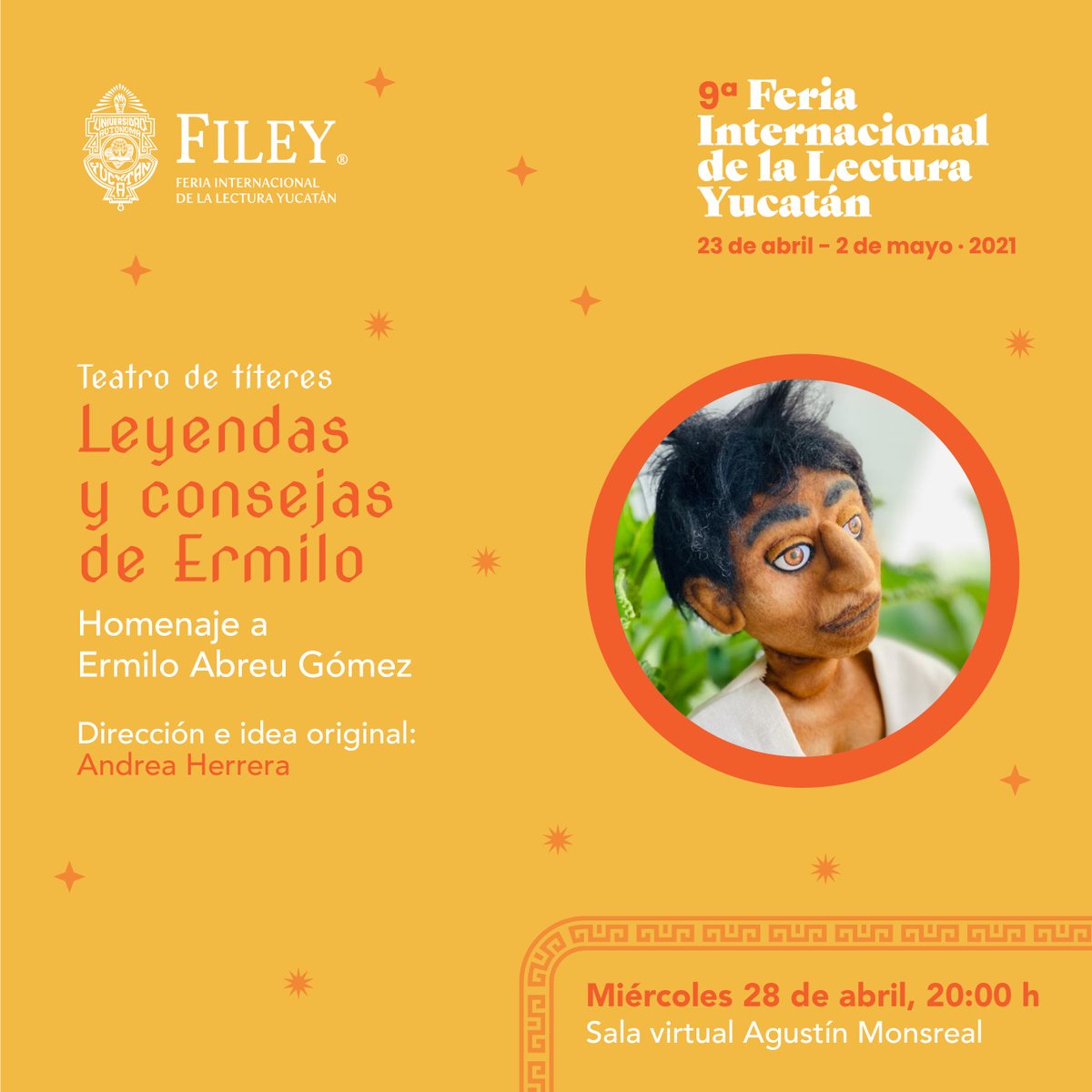 la_filey's tweet photo. Disfruta del homenaje a #ErmiloAbreuGomez que @titeradas ha preparado en la #FILEY2021virtual. Dirección e idea original de @andreisima69 

📆28 de abril 20 h
💻https://t.co/wo3ieriyKP https://t.co/vjibd8Posu