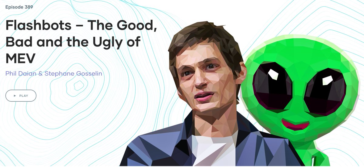 _alchemistcoin's tweet image. #Flashbots – The Good, Bad and the Ugly of #MEV w/ @phildaian & @thegostep
epicenter.tv/episodes/389