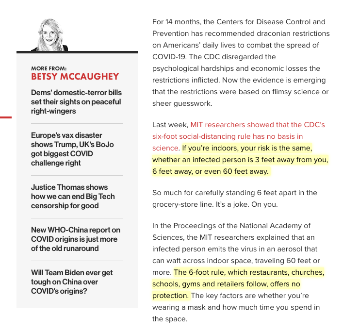 Oh my goodness, STOP! That study—a model—did not find that distance offers "no protection". The model *assumed* the air was continuously and completely mixed in an enclosed space! That's not how real life works. Indoors, air does mix *over time* but also virus loses infectivity.