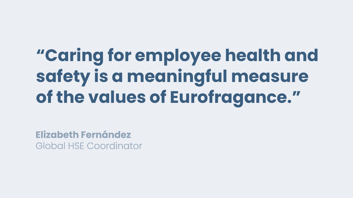 #DidYouKnow Today is the World Day for #SafetyAndHealthAtWork! 

At #Eurofragance we provide a secure workplace for our people to grow in. Health and safety prevention is fundamental for us.  

#SafeDay2021 #SHWDay