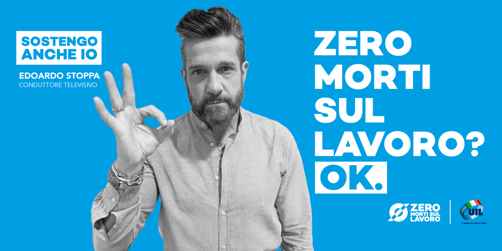 📡 Anche il conduttore televisivo, Edoardo Stoppa, abbraccia la campagna della Uil. Perché su #ZeroMortiSulLavoro non si scherza, è una battaglia che riguarda tutti.