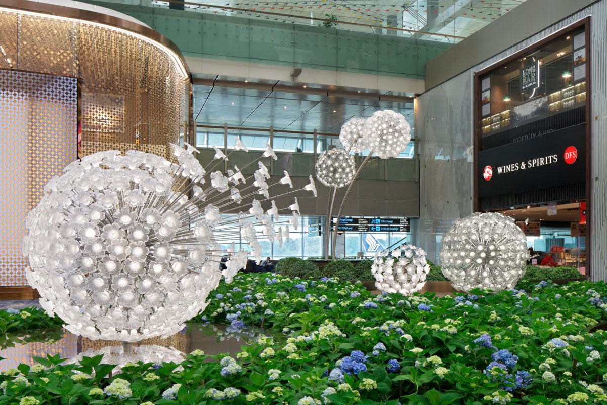 There’s even a sculpture at the award-winning, lushly-planted Singapore airport to celebrate these exotic beauties of foreign holidays.