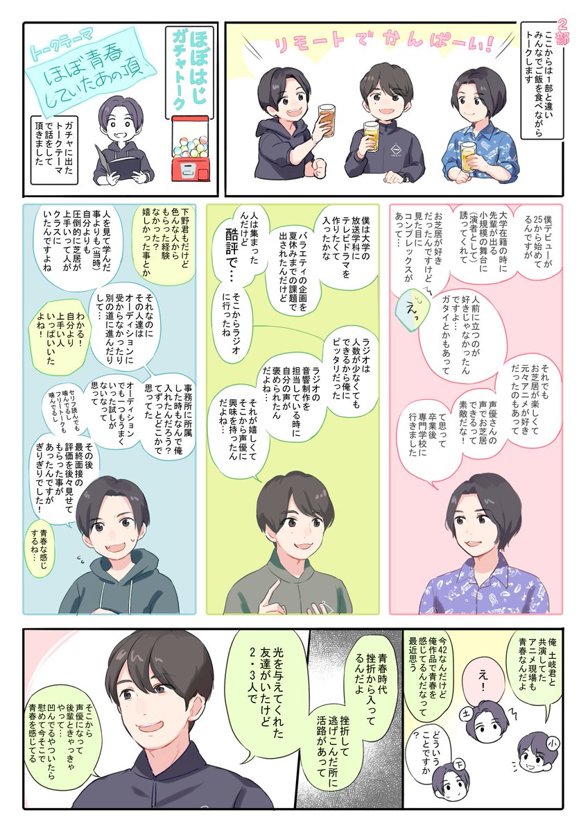 下野紘の ほぼはじめまして 公式 ほぼはじ番外編21春 第2部のレポート漫画をお届けします 作 ヒロみちさん Azukintyaku イベント開催は難しいですが これからもいろんな形で ほぼはじ をできればと思います Youtubeチャンネル 風雲