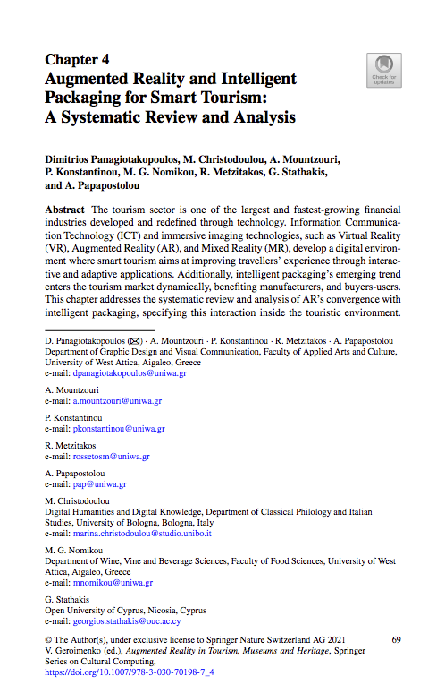 Pngtkpls's tweet photo. Our new #book published by Springer
https://t.co/6OdWiNeXWT
https://t.co/fZZRnKZpVZ
#Chapter DOI: https://t.co/9ExQP9y0u9
#ar #tourism #museums #heritage #augmentedreality
#technology #intelligent_packaging #packaging #smart_tourism #intelligentpackaging #augmented_reality https://t.co/6kJ2rOA7c0