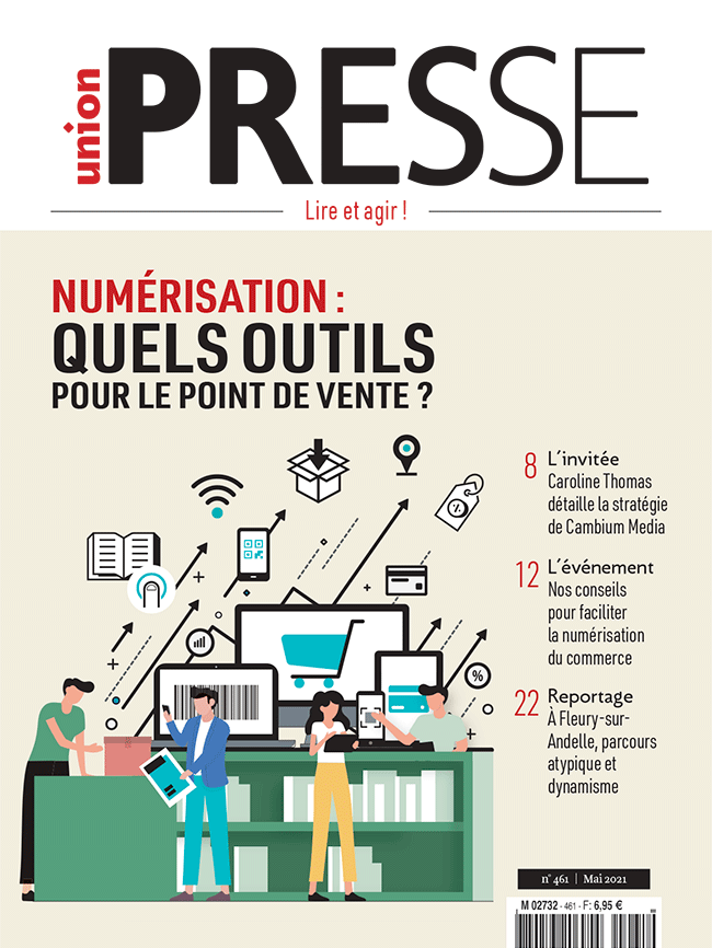Culture_Presse's tweet photo. Découvrez le numéro de mai d’#unionpresse, le magazine des professionnels du réseau #presse. Au sommaire : un grand dossier sur la numérisation du point de vente avec conseils et témoignages ; interview de Caroline Thomas (Cambium Media) ; focus diversification sur les agendas. https://t.co/5x3eEVJpdP