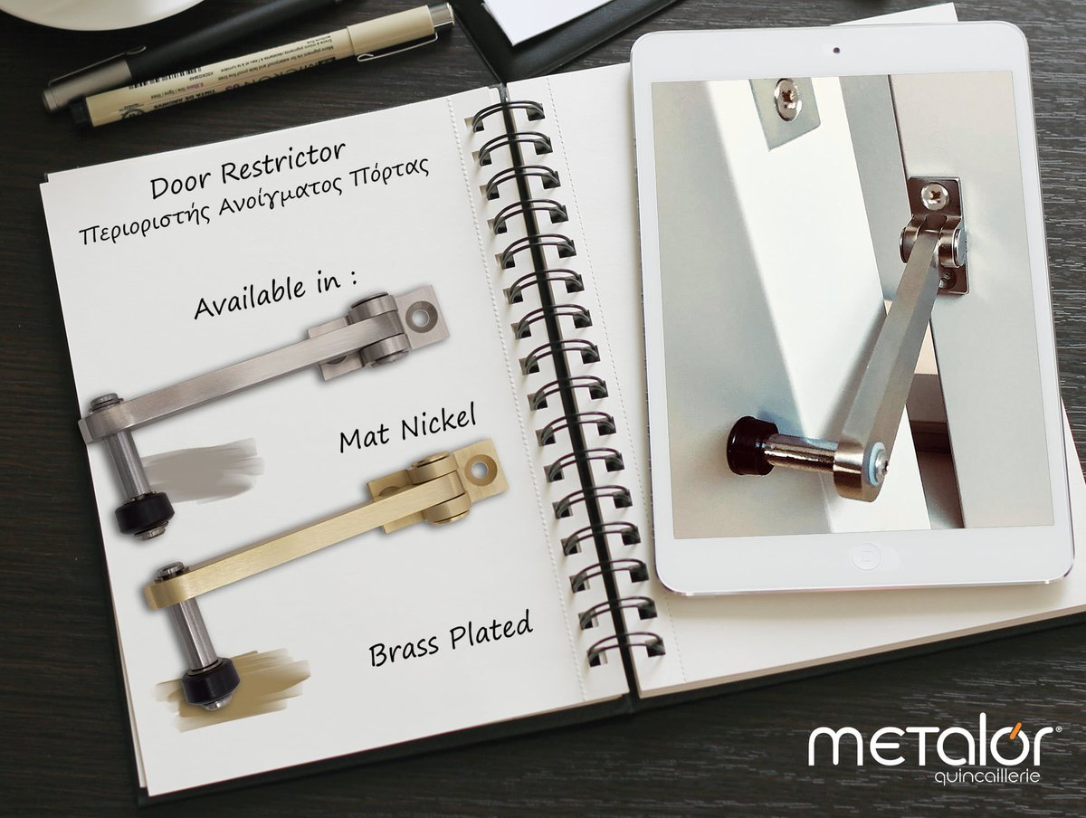 metalor1's tweet photo. The opening limiter is easily placed in the door frame. It is powerful, with a modern discreet design and does not require holes to be made in the door as is the case with classic chains or other similar products on the market. For additional information https://t.co/D2FHbwRcjz https://t.co/x5NMdghYmo