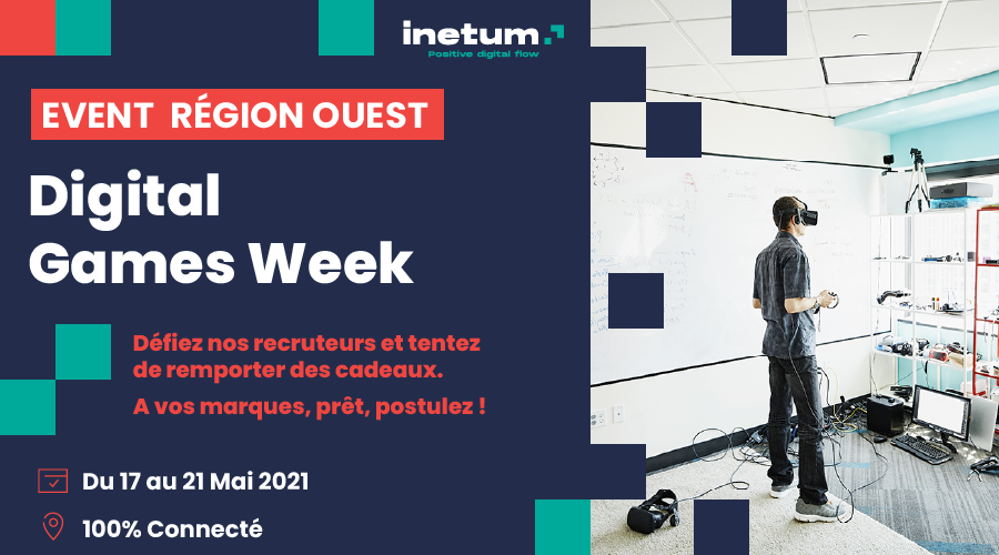 💥[Digital Games Week] Notre équipe #recrutement #Ouest vous propose un événement exclusif, 100% digital.
🗓 du 17 au 21 mai
❓ Défiez vos recruteurs en fin d'entretien
🎮 Choisissez votre défi dans votre spécialité
🎁 Des cadeaux à gagner 
Prêts à relever le défi ?