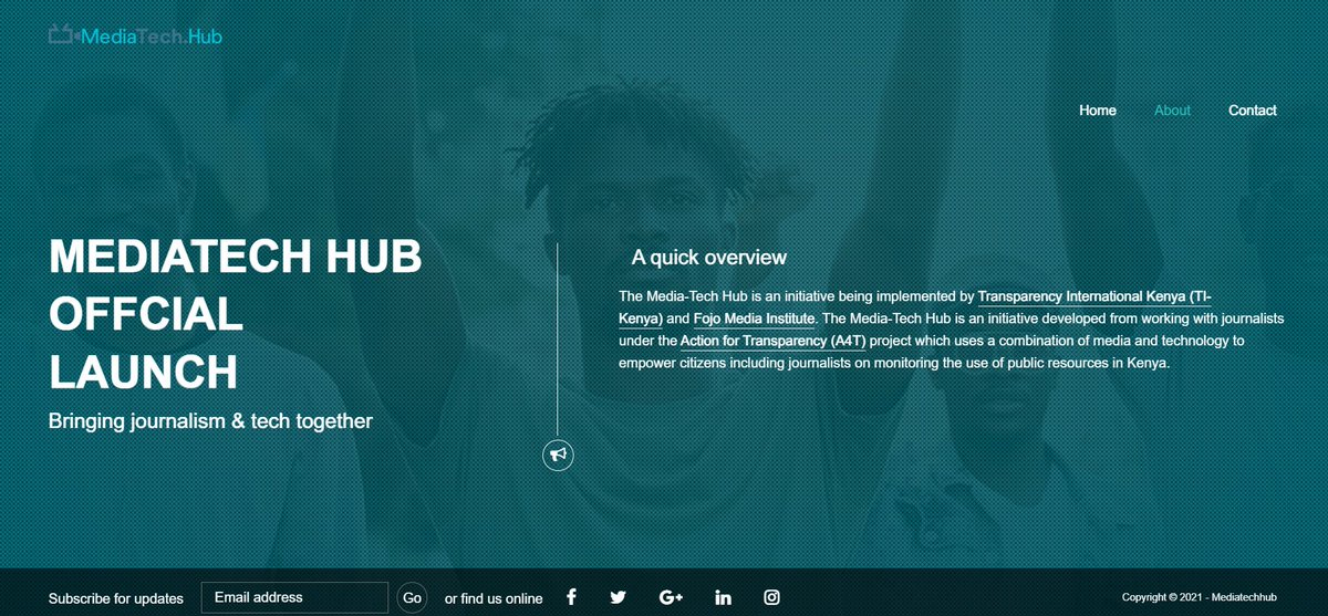 AbraMariita's tweet image. Congratulations @TIKenya @a4tkenya  and Fojo Media Institute for launching the Media Tech Hub mediatechhub.ke, a hub that will bring together journalists and technologists to stir collaborative projects and tools to investigate and expose corruption #JournalismAndTech